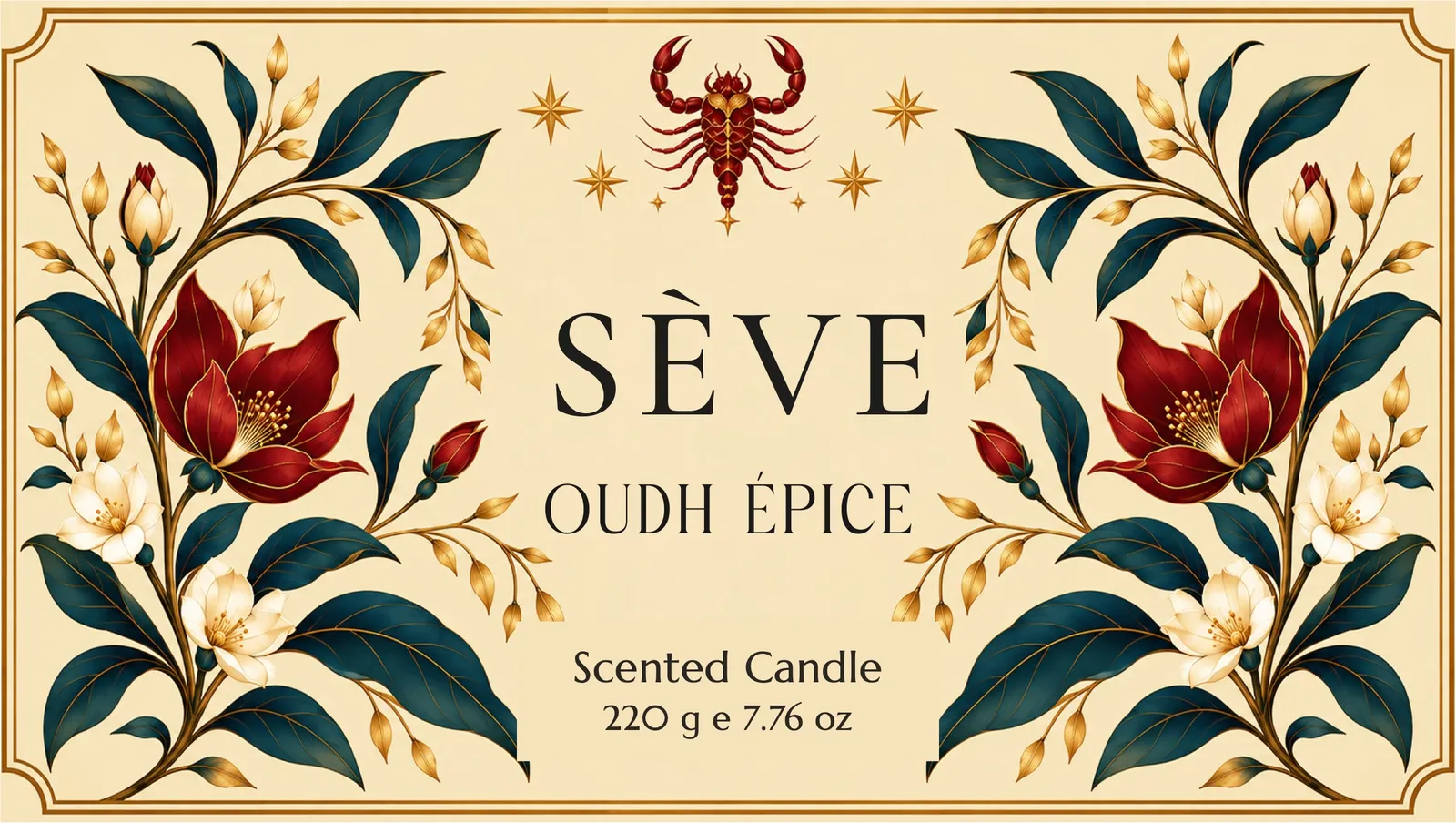 Oudh Épice mum etiketi